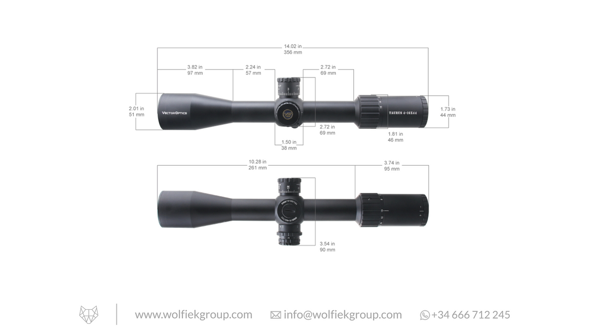 Vector Optics Taurus Riflescope - 4-16x44 HD SFP