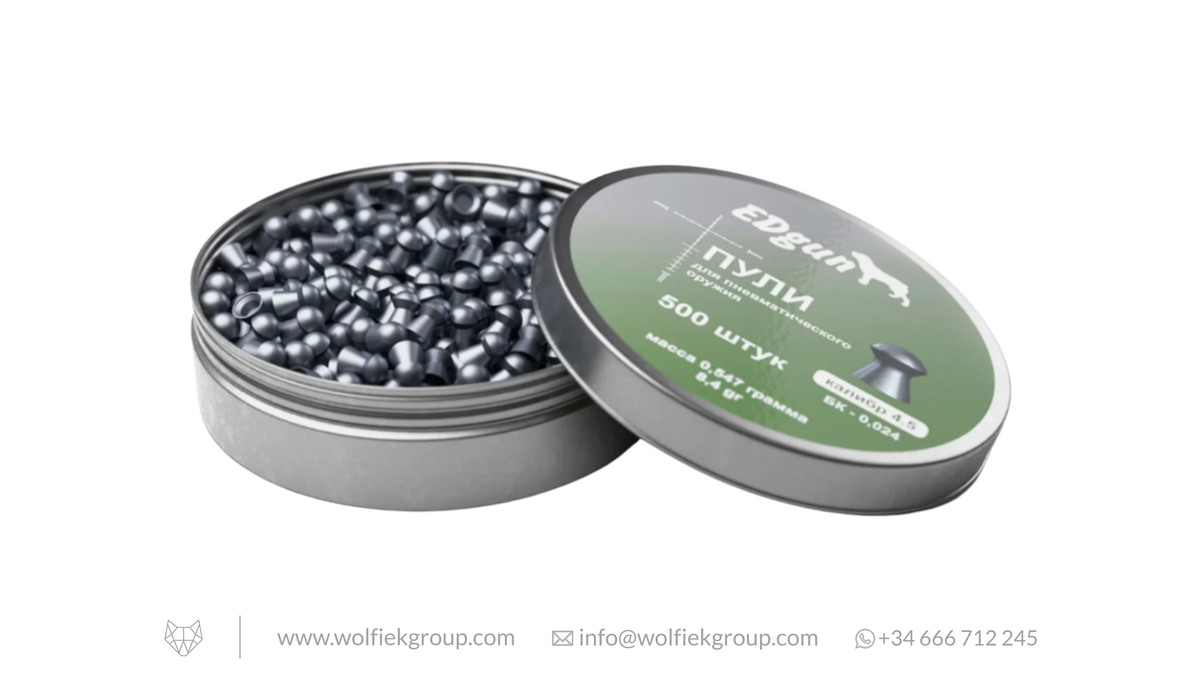 EDgun Premium Airgun Pellets - Cal .177 (4.52mm) | 0.55g (8.4gr)