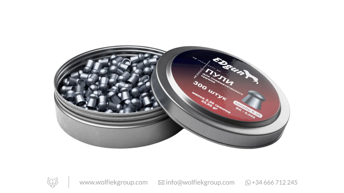 EDgun Premium Airgun Pellets MKII - Cal .25 (6.35mm) | 2.20g (33.95gr)