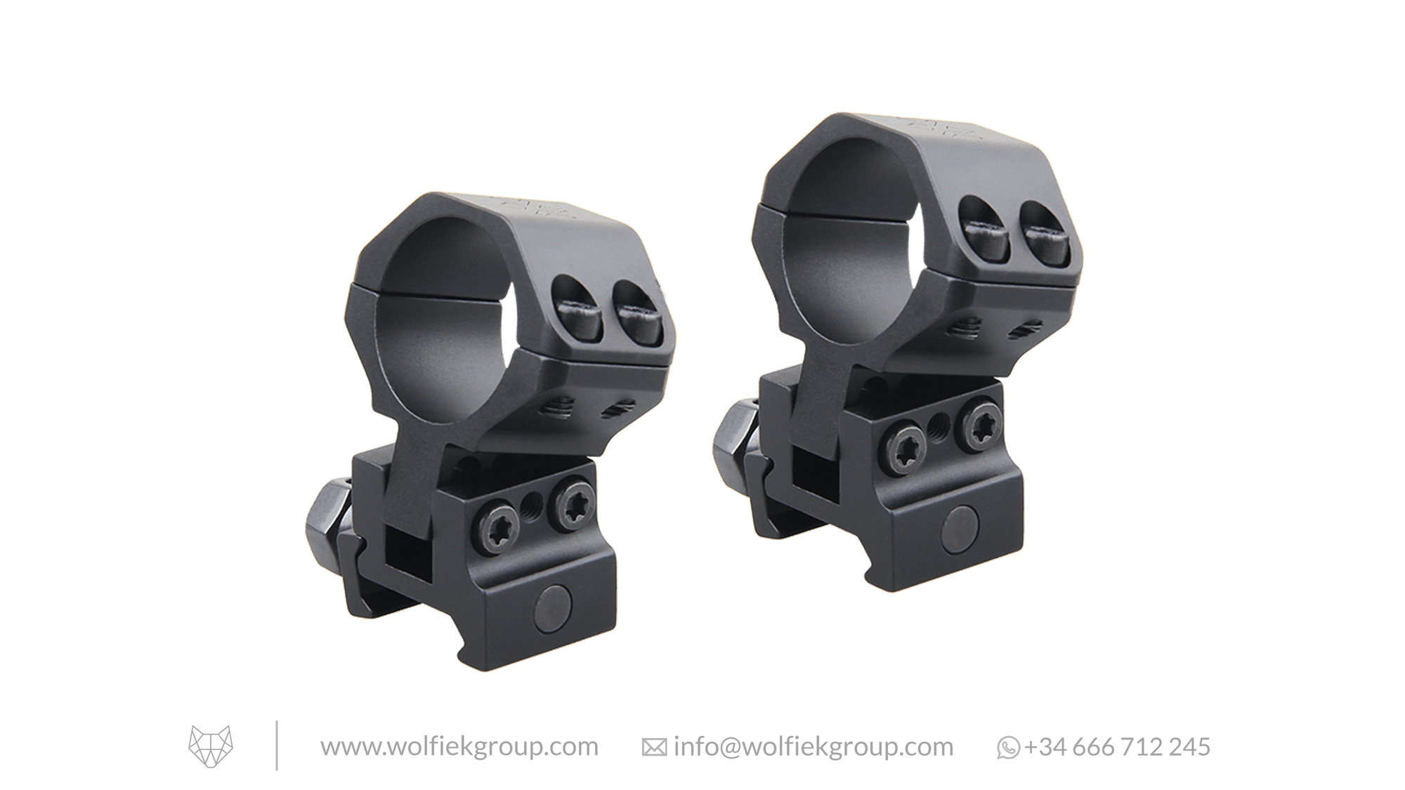 Two adjustable scope mounts in black