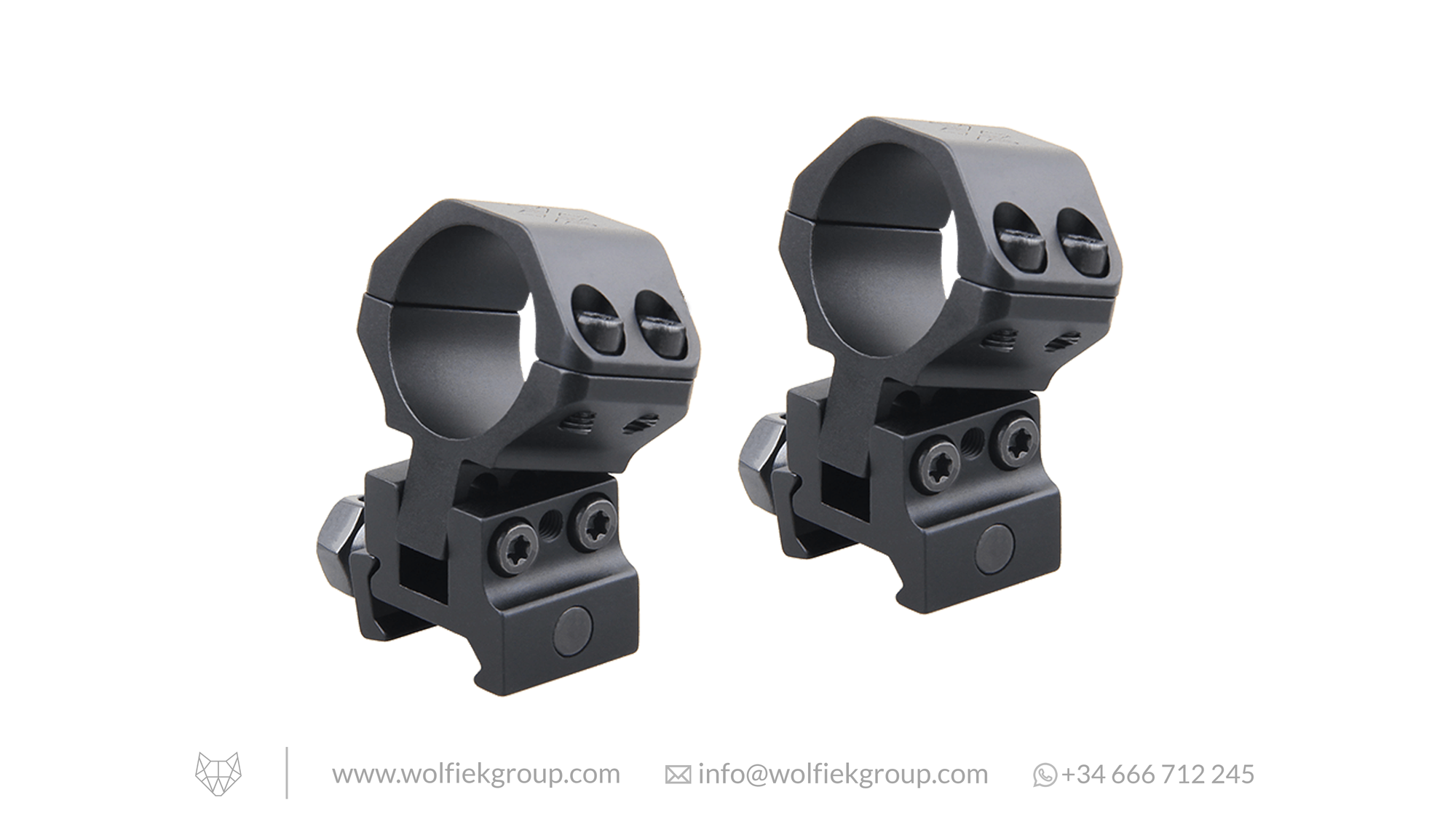 Two adjustable scope mounts in black 