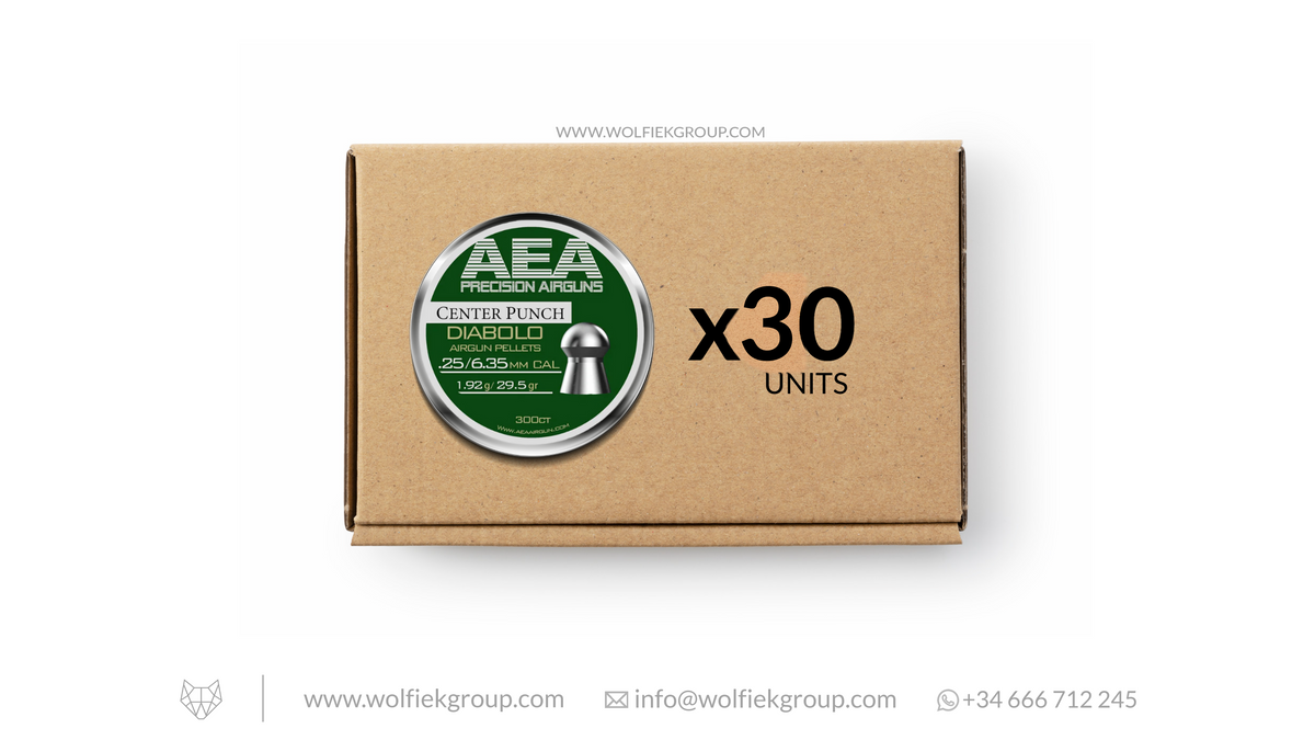 Master box · AEA Diabolo Pellets Heavy Round Nose · Cal .25 (6.35mm) · Weight 1.92g (29.5gr)