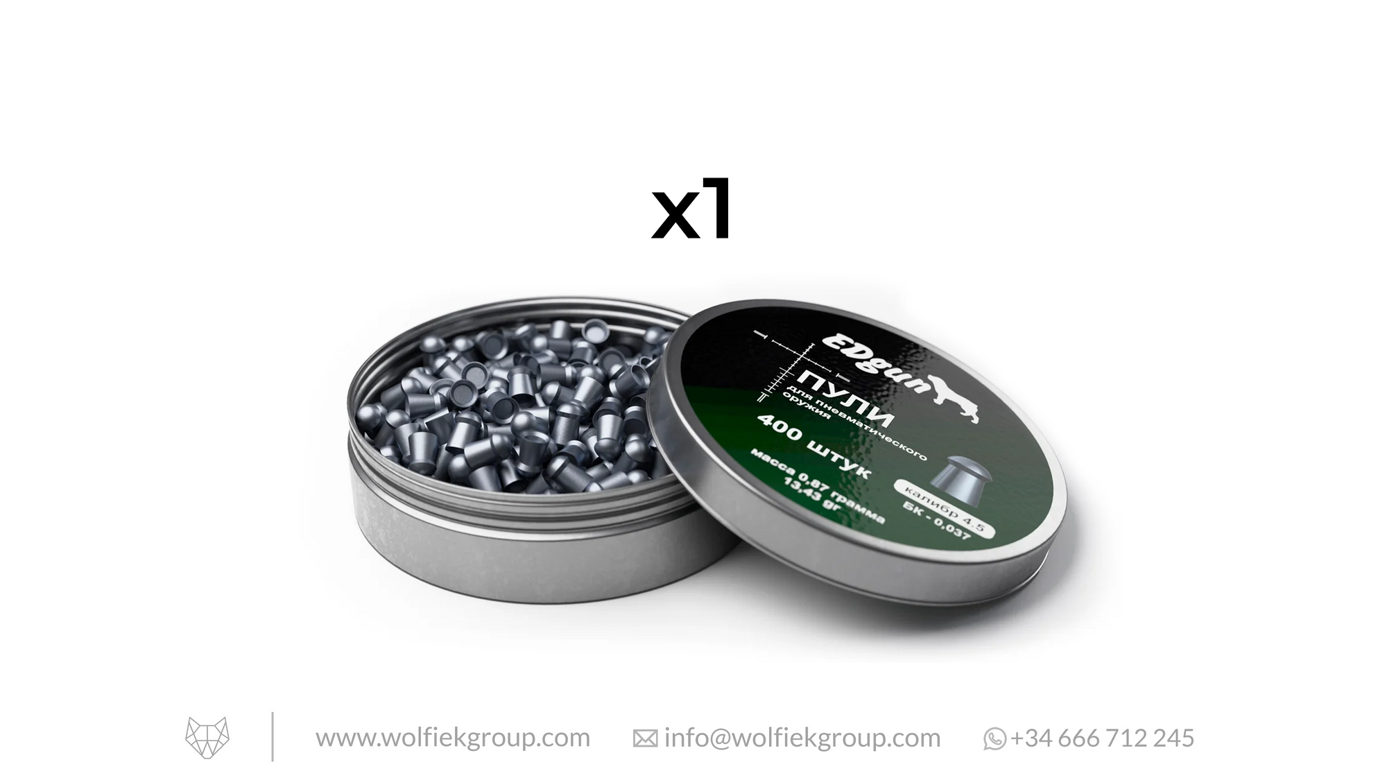 EDgun Premium Pellets Cal .177 (4.52mm) Weight 0,87g (13,43gr) with text buy 4 get 1 for free