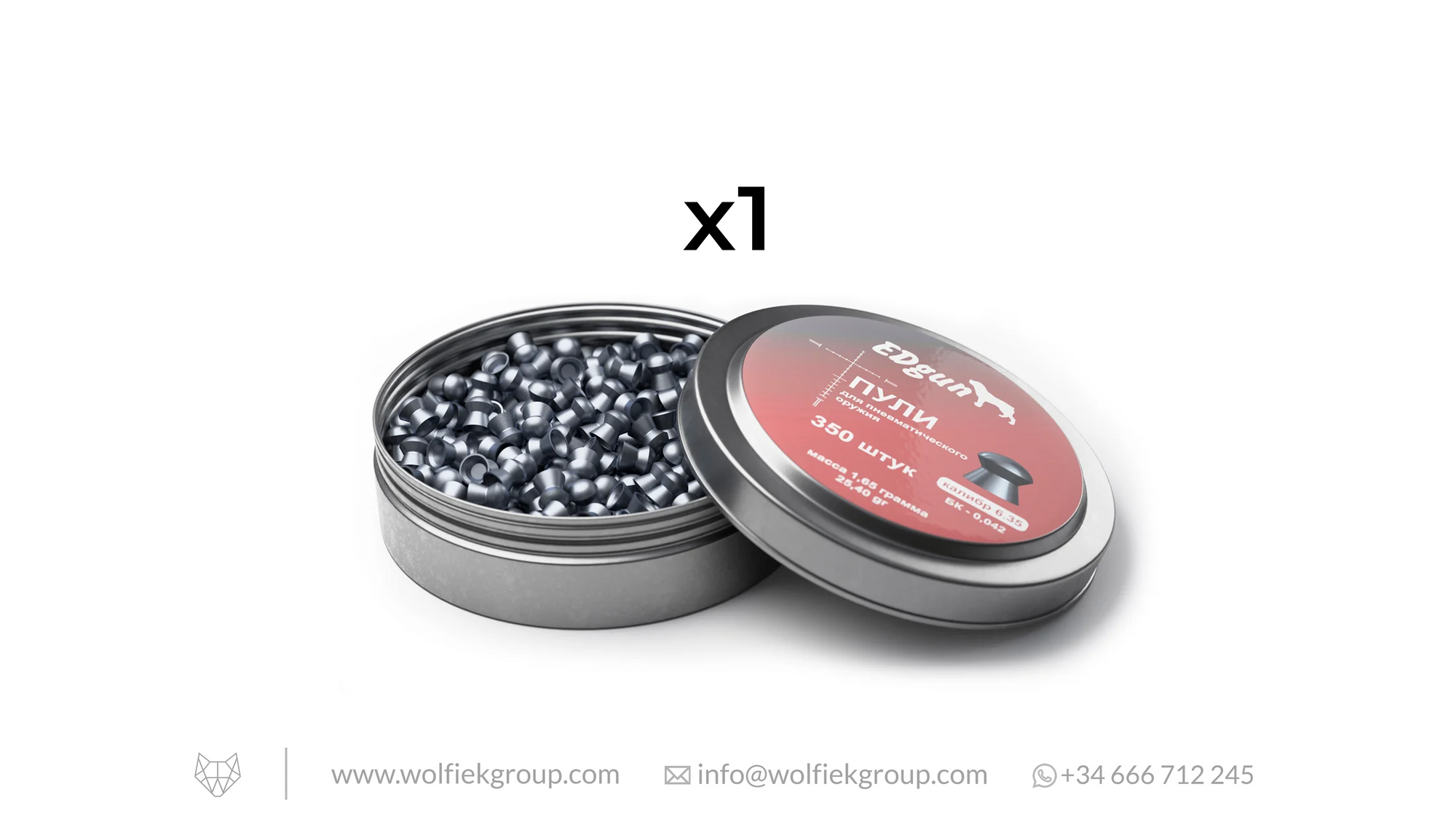 EDgun Premium Pellets Cal .25 (6,35mm) Weight 1,65g (25,40gr) with text buy 4 get 1 for free