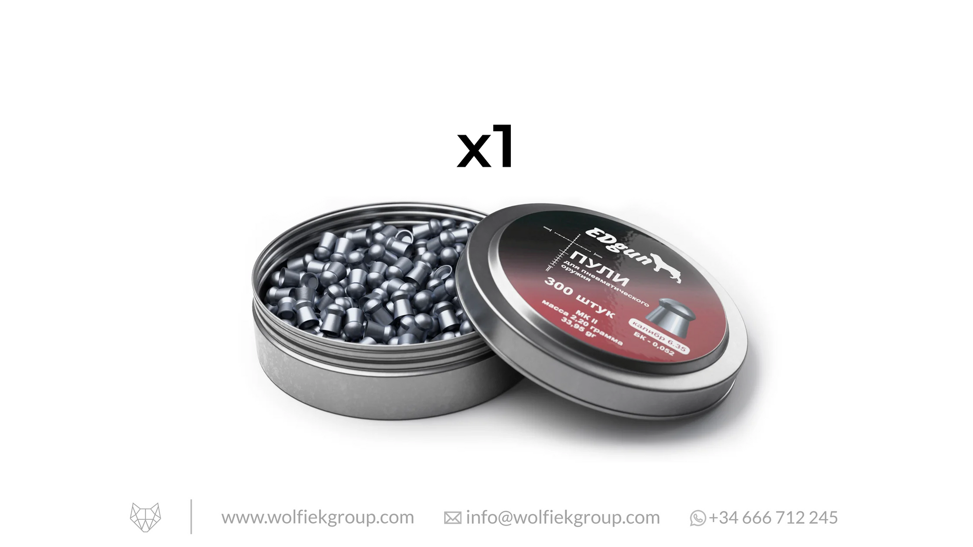 EDgun Premium Pellets Cal .25 (6,35mm) Weight 2,20g (33,95gr) MKII with text buy 4 get 1 for free