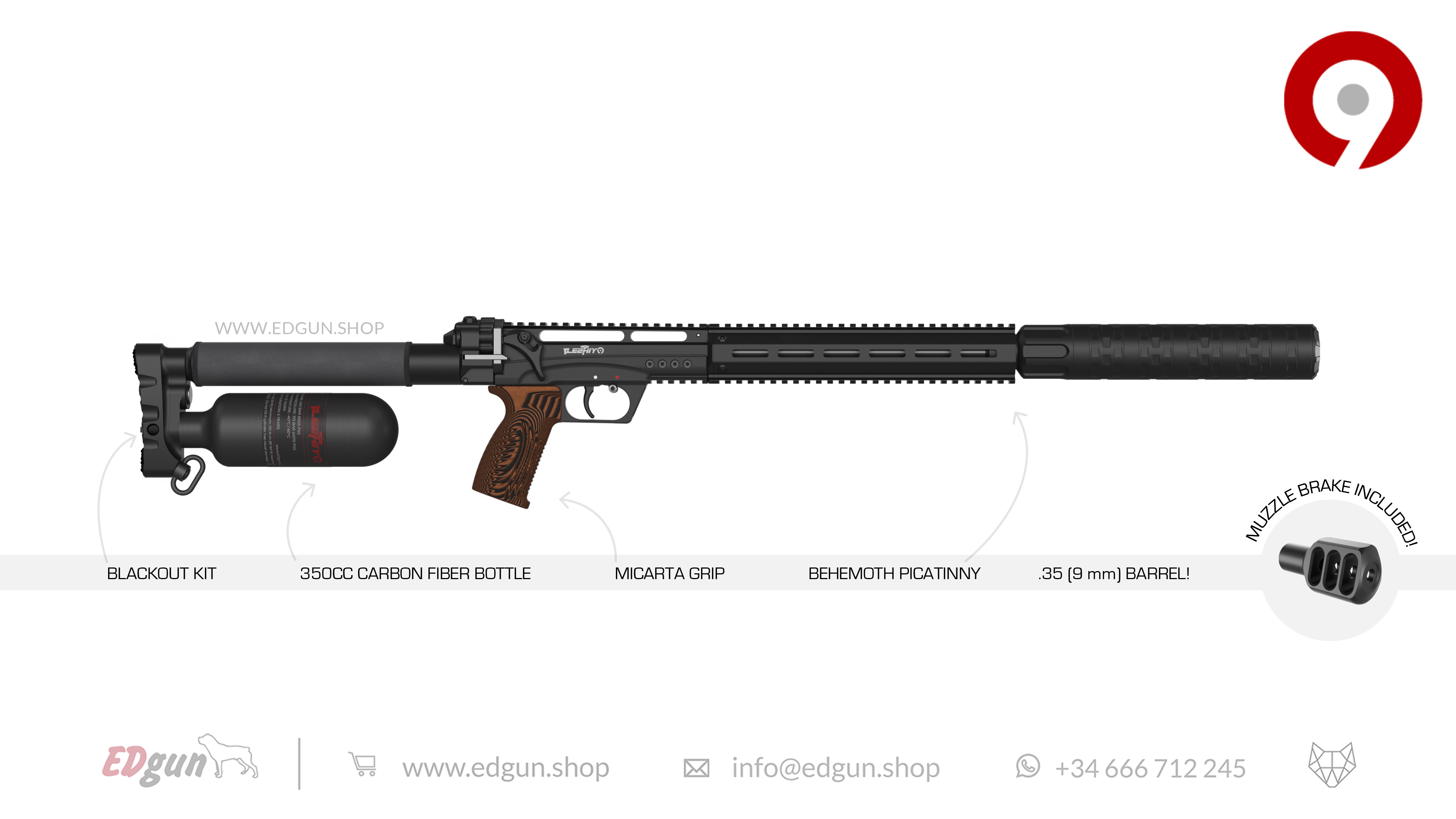 EDgun · Leshiy 2 NINE · Cal .35 (9mm) - EDGUNLESHIY SHOP