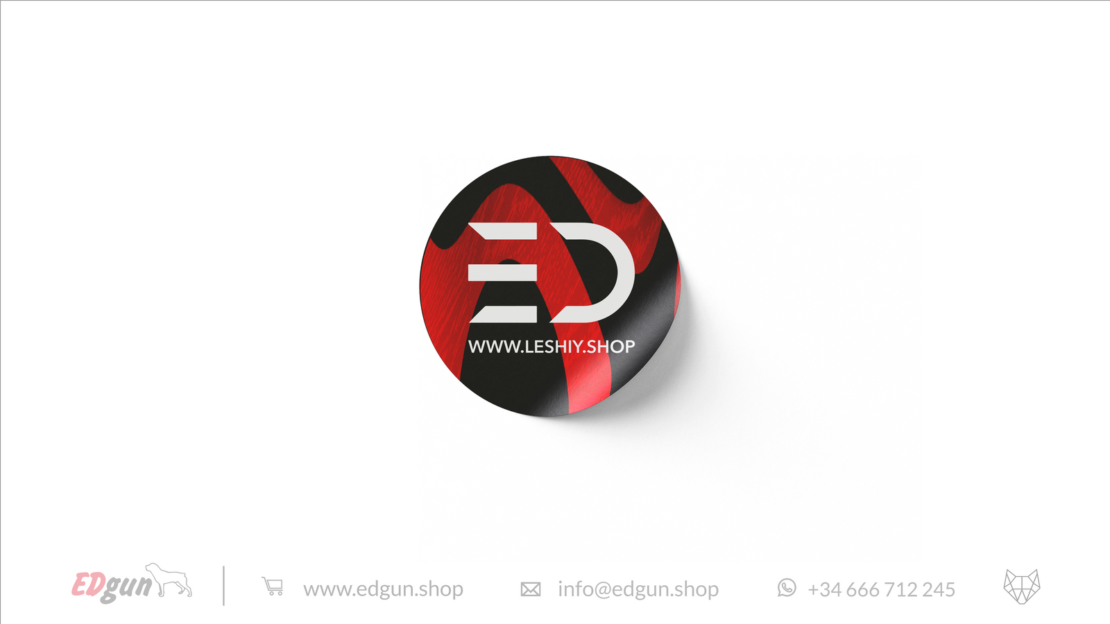 black and red Sticker with logo EDgun Leshiy Shop