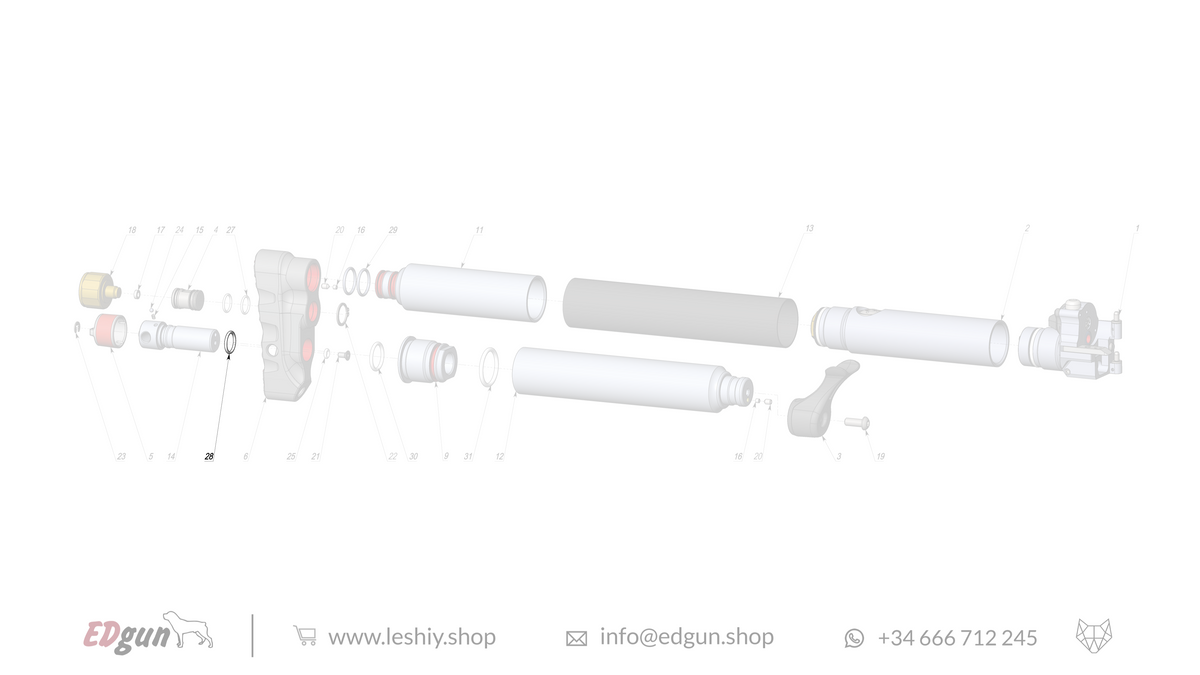 Leshiy 2 Spare Parts: New Reservoir/Butt LSA242000