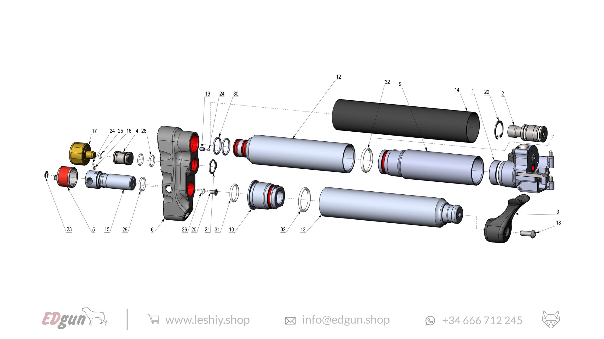 Leshiy 2 Spare Parts: Reservoir/Butt