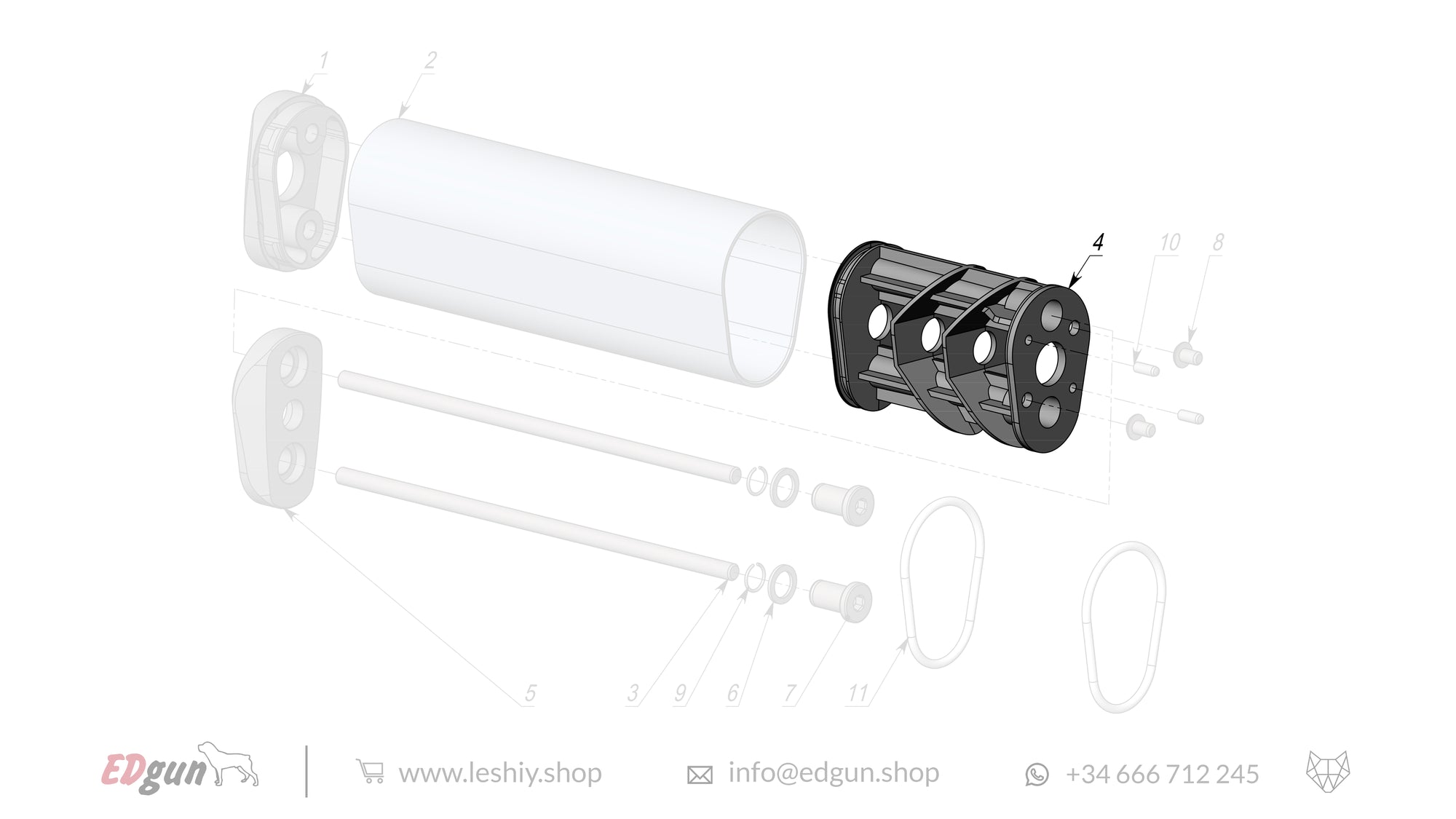 LSA237007 spare part suppressor for Leshiy 2