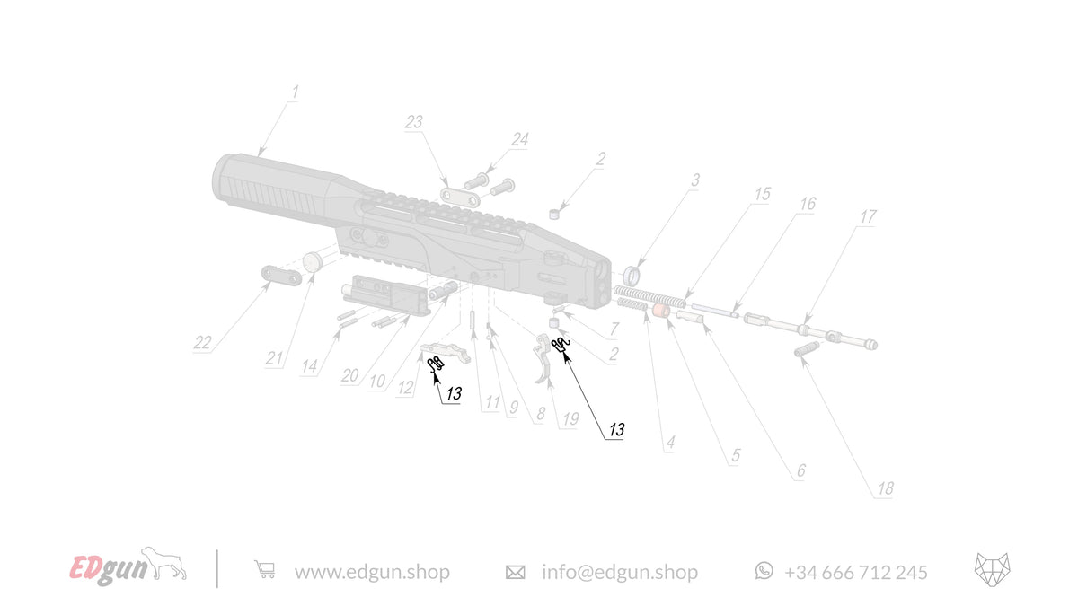 Leshiy Classic Spare Parts: Receiver / Frame KL000001-00