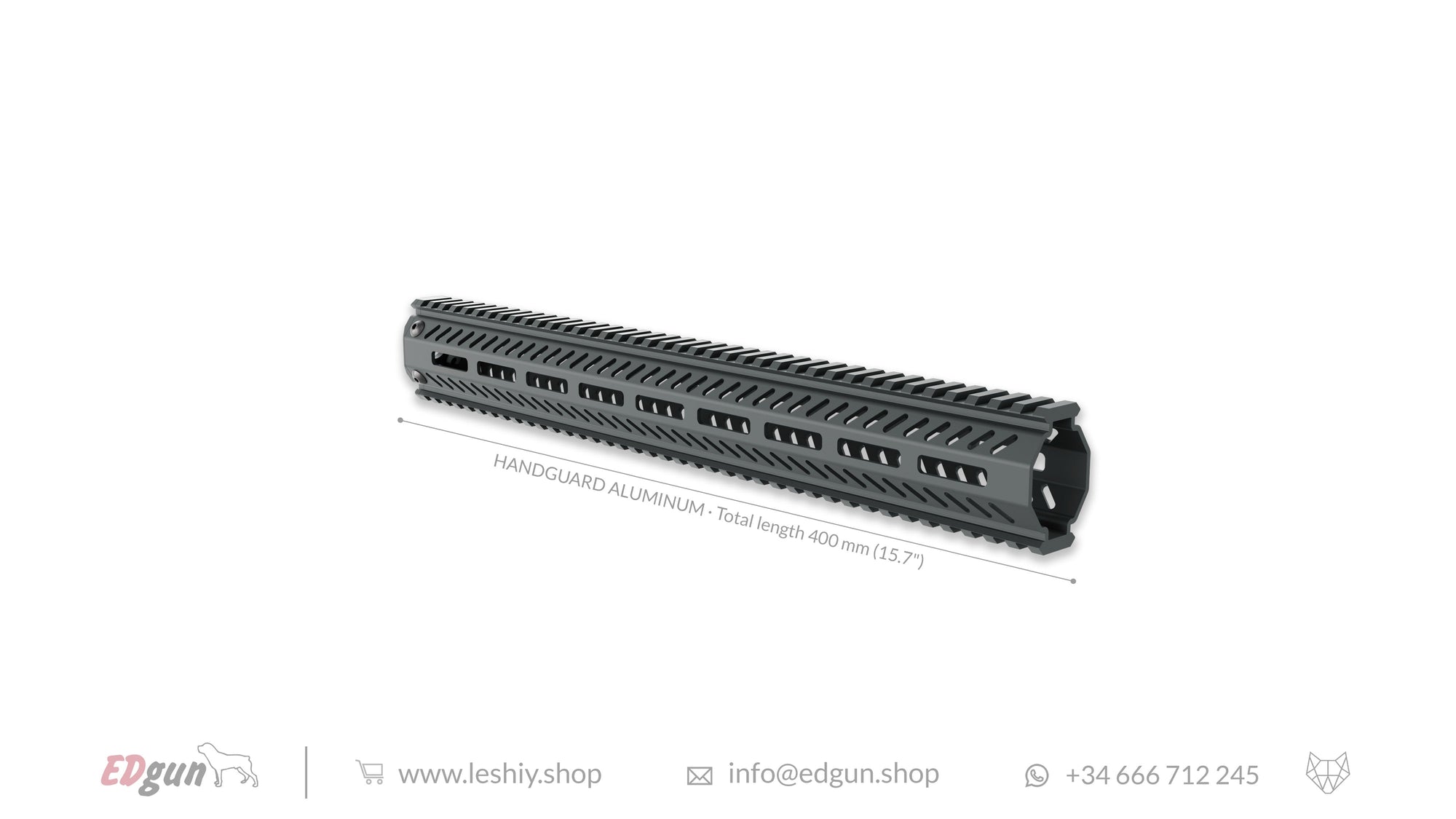 Aluminum Handguard shown in different colours