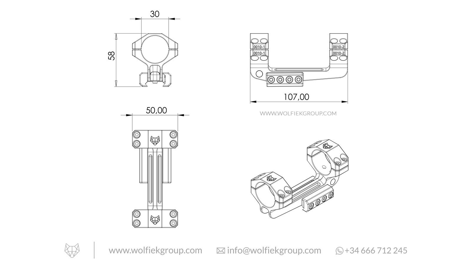 Wolfiek Group ONE-PIECE Scope Mounts 30mm